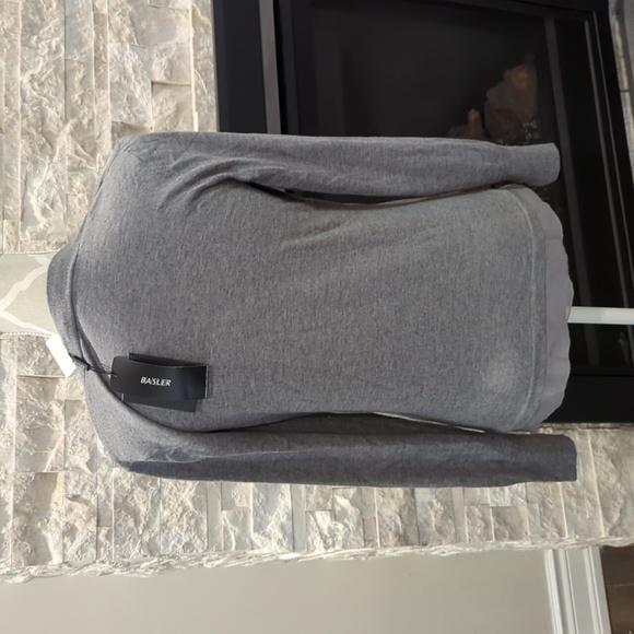 NWT Basler Grey wool & silk button up cardigan with left chest details - Picture 3 of 11